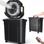 Ausic 20L 12" Portable Misting Fan, 30000mAh Outdoor Rechargeable Battery Oscillating Fan with Water for Patios, Camping Dugout Cooling Fans, Remote/LED Light/Timer/Caster, Beach/Travel Essential