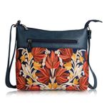 EVEDA Synthetic Leather Gorgeous Embroidered Stylish Design Shoulder Crossbody Side Sling Bag For Women