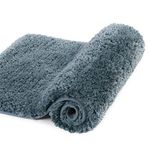 Walensee Bathroom Rug Non Slip Bath Mat for Bathroom (16 x 24, Slate) Water Absorbent Soft Microfiber Shaggy Bathroom Mat Machine Washable Bath Rug for Bathroom Thick Plush Rugs for Shower