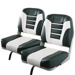 MSC Fishing Folding Boat Seats,One Pair Pack (S104 Olive/White)