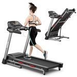 COSTWAY Folding Treadmill for Home Gym, 4.75HP Commercial Running Walking Machine with 15% Auto Incline, 20 Preset Programs, LED Display, Bluetooth Speakers and App Connection