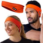 Winter Fleece Ear Warmers Muffs Headband for Men and Women - Unisex earmuffs - Gear for Cold Weather – Perfect Head Bands for Ski, Cycling, and Running (Orange, Pack of 1)