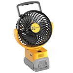 Jobsite Fan Fit For DeWALT 20V Max Battery Brushless Motor With USB A+C Fast Charging For Camping Workshop and Construction Site(Battery not included)