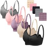 Jolies 5PACK Nursing Bra Wireless Bra Women's Full Figure Sleeping Maternity Bra Breastfeeding Pregnant Bras (M Fit:32A/B/C/D 34A/B/C)