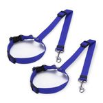 BRITPICKS Dog Seat Belts for Cars UK- 2 Pack Dogs Cars Harness Belt for Pets, Puppy Safety Seats Belt - Comfortable Headrest Adjustable Elastic Nylon Bungee Buffer Restraint Dog Accessories (Blue)