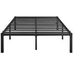 Yaheetech 36 cm 4ft6 Double Metal Platform Bed Frame with Heavy Duty Steel Slat Support/Non-slip Mattress Foundation/No Box Spring Needed/Under-bed Storage Space Assembly/Black