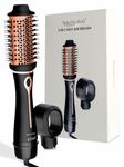 MakeMeeBold 3-in-1 Hot Air Brush | Hair Dryer, Straightener & Volumizer | 1.5-Inch Barrel | 1200W Blow Dryer Brush with Ceramic Coating | For All Hair Types (Black - Rose Gold)