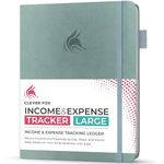 Clever Fox Income & Expense Tracker – Large A4 Accounting & Bookkeeping Ledger Book for Small Business – 2-Year Income & Expense Record Notebook with 1 Receipt Pocket – A4 Size, Hardcover, Blue Surf