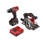 SKIL 2-Tool Combo Kit: PWRCore 20 Brushless 20V Cordless Drill Driver and Cordless Circular Saw, Includes 4.0Ah Lithium Battery and PWRJump Charger - CB743901