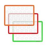 HOTPOP Silicone Baking Mats 0.75mm, Non-Stick Silicone Sheet for Bake Pans & Rolling with Outlines for Pastries - Macaron/Pastry/Cookie/Bun/Bread Making (3 Half Size)