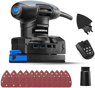 Hammerhead 1.4-Amp Multi-Function Detail Sander with 12pcs Sandpaper, Dust Collection System, and Detail Attachment - HADS014