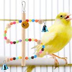 Sage Square Playful Natural Wooden Bead Swing Toy for Parrot, Budgies, Cockatiel, Lovebird, Budgerigar, Sun Conure, Finch, African Grey, Canary, Cockatoo, Macaw Birds