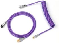 EPOMAKER Mix 1.8m Coiled Type-C to USB A TPU Mechanical Keyboard Space Cable with Detachable Aviator Connector for Gaming Keyboard and Cellphone(Purple)