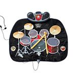 Global Gizmos Drum Kit Music Game Playmat ~ Kids, Fun ~ Includes Drumsticks ~ Interactive, Sounds ~ 52480 "