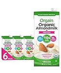 Orgain Organic Vegan Protein Almond Milk, Unsweetened Vanilla - 10g Plant Based Protein, With Vitamin D & Calcium, Gluten Free, Dairy Free, Lactose Free, Soy Free, No Sugar Added, 32 Fl Oz (Pack of 6)