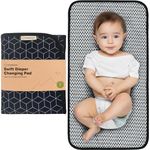 Portable Diaper Changing Pad - Waterproof Foldable Baby Changing Mat - Travel Diaper Change Mat - Lightweight Changing Pads for Baby - Baby Changer - Machine Washable - Small Changing Pad (Black Geo)