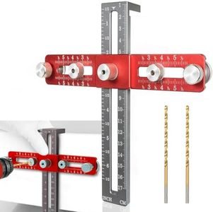 Huolimm Cabinet Hardware Jig for Drawer Cabinet Installation Cabinet Hardware Doweling Jig Kit Cabinet Handle Template Tool for Knobs Handles and Pulls Woodworking Drill Guide