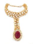 ZAVERI PEARLS Traditional Gold Tone Kundan Ring Bracelet For Women-ZPFK8710