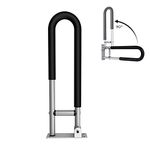 Bath Grab Bar Rail for Elderly, Bath Safety Rail Toilet Support Rail Wall for Disabled, Alu-Drop Down Bathtubs Grab Rails Handle for Bathroom, 2 in 1 Toilet Bathtubs Bath Mobility Grab Handles Aid