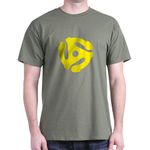 CafePress - 45 Record Adapter T-Shirt - 100% Cotton T-Shirt Military Green