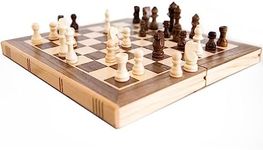 M.Y Premium 12" Wooden Chess Set | Two In One | Traditional Chess Board Game with Draughts for Adults & Kids