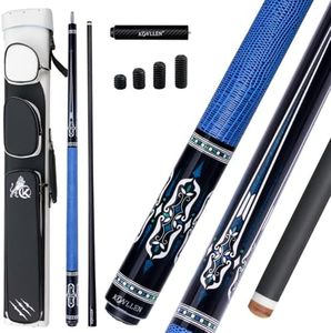 KONLLEN Carbon Fiber Pool Cue 2.0, 58-inch Low Deflection Billiard Stick for Adults with 12.5mm Tip and Pro Taper