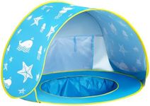 YAVAYI Baby Beach Tent Ocean Theme Pop Up Shade with Infant Pool Cabana UV Protection Waterproof Sun Shelter Umbrella for Baby Toddlers