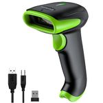 2D Wireless Barcode Scanner,Symcode 2.4G CCD Bar Code Reader with Long Transfer Distance for Mobile Payment