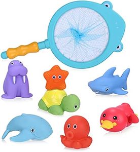 Giocattoli da Bagnetto per Bambini, Giocattoli da Piscina per Vasca Set Animali Galleggianti Giocattoli da Pesca Educativi per il Gioco Dell'acqua per Bambini Bambino Ragazze dei Neonati（8 pezzi）