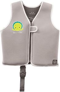 bblüv Näj Toddler Life Jacket - Neoprene Swim Vest for Boys and Girls, with Wetsuit Warmth, SPF Protection, and Removable Baby Swimming Float Pads (Grey, Small)