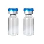 DIELLY 20 Pcs 10ml Glass Bottle,Sterile Transparent Vial,Seals Empty Vials, Lab Sample Vial, Empty Vials with Self Healing Injection Port,With Flip Off Aluminum Cap (19) B Package