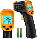 Digital Infrared Thermometer Gun -58℉ to 1112℉(-50℃ to 600℃) Adjustable Emissivity&MAX&MIN Non Contact Heat IR Thermometer Laser Temperature Gun for Cooking,Food,Pizza,Oven,Grill(not for Human)…