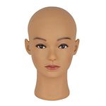 BLUSHIA Female Bald Mannequin Head Professional Cosmetology Face Makeup Doll Head for Wig Making Display Hats Eyeglasses Wig Head