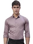 Majestic Man Slim Fit Satin Cotton Formal Shirt for Men (L, Dusty Pink)