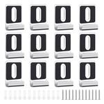 Guiqulai 12Pcs Metal Mirror Clips Holder Kit, Mirror Hanging Clips with Screws Heavy Duty Mirror Holder for Wall Mounting, Frameless Mirror Tile Billboard Display (Silver)