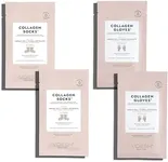 Voesh Collagen Gloves and Socks- Argan Oil, Collagen Infused, 4 Pack, 2 Pack of Gloves, 2 Pack of Socks, at Home Spa, Body Care, Nourishing, Hydrating Gloves and Socks