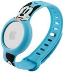 Disney WristBand for Apple AirTag Universal Fit and Adjustable Soft Durable Silicone AirTag Watch Band, Protect Tracker Secure Grip LightWeight… (Mickey Faces Blue)