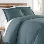Southshore Fine Living, Inc. Premium Collection Oversized Duvet Cover Queen Bedding Set, Soft Duvet Cover 3-Piece with Two Matching Shams (98 in Wide x 98 in Long), Steel Blue, Full/Queen