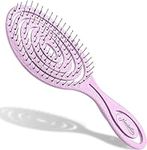 Ninabella Organic Detangling Hair Brush for Women, Men & Kids - Does not Pull on Hair - Hair Straightening Brushes for Straight, Curly & Wet Hair - Unique Spiral Hairbrush