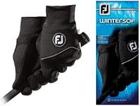 FootJoy Men's WinterSof Pair Golf Glove Black Small, Pair