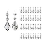 36 Pack Chandelier Crystals Replacement Set 38 mm Clear Teardrop Chandelier Crystals Parts Maple Leaf Crystal Pendant Hanging Chandelier Crystals Beads for Christmas Lamps Chandeliers