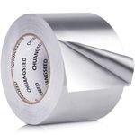 CHUANGSEED Silver Aluminum Foil Tape 50u x 75mm x 50M 1pack Heavy Duty,High Temperature Sealing and Patching,Perfect for HVAC,Air Ducts,Foamboard,Metal Repair,Insulation,Dryer Vent and More