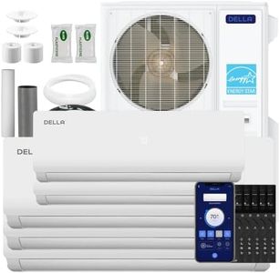 DELLA 55K BTU 5 Zone Mini Split AC (2x9K+3x18K), 22.5 SEER2, for 3800 Sq Ft
