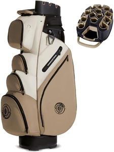 Shopsource Golf Cart Bag, 14 Way Molded Top and Full-Length Dividers, Organizer Cart Bag for Men Women, Golf Club Bags with Ergonomic Padded Strap, Zippered Pockets, Rain Hood