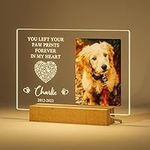 Bemaystar Personalized Pet Memorial Gifts Dog Memorial Gifts for Loss of Dog Pet Loss Gifts in Memory of Dog Night Lights Custom Dog Memorial Plaque Cat Memorial Photo Frame Pet Sympathy Gifts