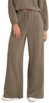 ODODOS Women's Modal Soft Extra Wide Leg Pants with Pockets Drawstring High Waist Pull-On Casual Pants, Espresso, Large