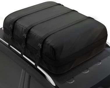 iBirdie Roof Rack Cargo Carrier 36.4 Cubic Feet, Soft-Shell Rooftop Cargo Box, Waterproof Heavy Duty 1200D for Car with/Without Roof Rack, Includes Anti-Slip Mat, Door Hooks, 56x45x25 inches