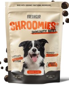 Shroomies - Organic Mushroom Complex for Dogs - Turkey Tail, Lions Mane - DHA, EPA, Turmeric and Kelp - 180 Soft Chews - Immunity, Cognitive Support and Joint Health