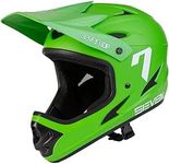 7 iDP M1 MTB Mountain Bike Full Face Lightweight Vented Bicycle Helmet (Green/White, M)