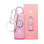 Personal Alarm NOYZIE Personal Safety Alarm with LOUD 125db Siren and 200-Lumen Strobing LED Light - Self Defence Rope Alarm Keyring Keychain for Women, Men, Elderly & Dog Walkers (Pink)